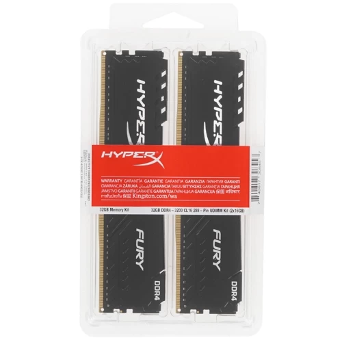 Оперативная память 32 Gb 3200 MHz Kingston HYPERX FURY Black (HX432C16FB4K2/32)