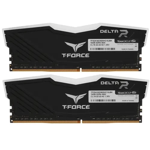 Оперативная память 32 Gb 3600 MHz Team Group T-FORCE DELTA RGB Black (TF3D432G3600HC18JDC01) RTL
