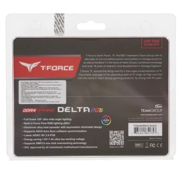 Оперативная память 32 Gb 3600 MHz Team Group T-FORCE DELTA RGB Black (TF3D432G3600HC18JDC01) RTL