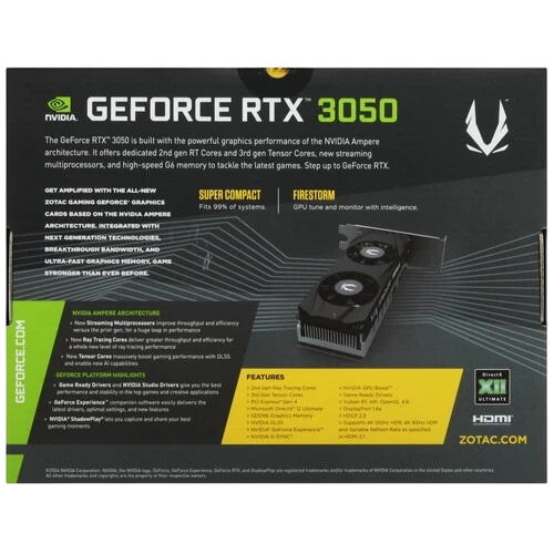 Видеокарта ZOTAC (ZT-A30510L-10L) GeForce RTX 3050 6GB