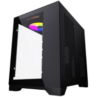 Компьютерный корпус Powercase VISION Micro Black TG 120mm 5-color fan Black mATX (CVBM-L4)