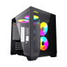 Компьютерный корпус Powercase VISION Micro Black TG 120mm 5-color fan Black mATX (CVBM-L4)