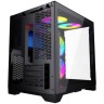 Компьютерный корпус Powercase VISION Micro Black TG 120mm 5-color fan Black mATX CVBM-L4