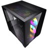 Компьютерный корпус Powercase VISION Micro Black TG 120mm 5-color fan Black mATX CVBM-L4
