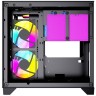 Компьютерный корпус Powercase VISION Micro Black TG 120mm 5-color fan Black mATX CVBM-L4