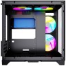 Компьютерный корпус Powercase VISION Micro Black TG 120mm 5-color fan Black mATX CVBM-L4