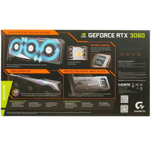 Видеокарта Gigabyte (GV-N3060GAMING OC-12GD 2.0) GeForce RTX 3060 12GB GAMING OC (rev. 2.0) LHR