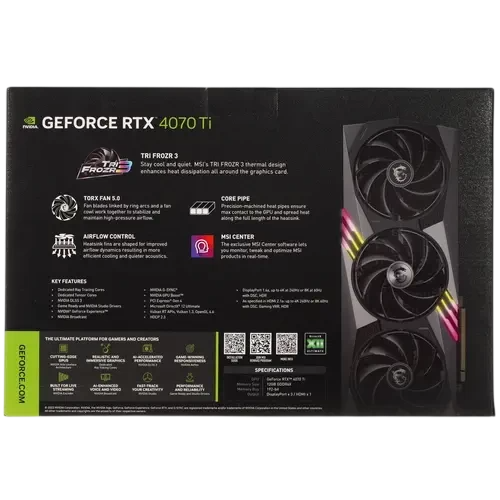 Видеокарта MSI (RTX 4070 Ti GAMING X TRIO 12G) GeForce RTX 4070 Ti 12GB GAMING X TRIO