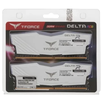 Оперативная память 32 Gb 3600 MHz Team Group T-FORCE DELTA RGB White (TF4D432G3600HC18JDC01) RTL