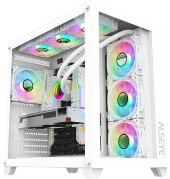 Компьютерный корпус ALSEYE Knight-W (4 fans ARGB) White