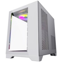 Компьютерный корпус Powercase VISION Micro TG 4х 120mm 5-color fan White mATX CVWM-L4