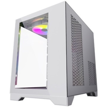 Компьютерный корпус Powercase VISION Micro TG 4х 120mm 5-color fan White mATX CVWM-L4