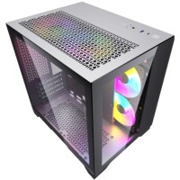 Компьютерный корпус Powercase VISION Micro TG 4х 120mm 5-color fan White mATX CVWM-L4