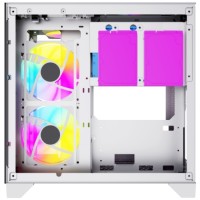 Компьютерный корпус Powercase VISION Micro TG 4х 120mm 5-color fan White mATX CVWM-L4