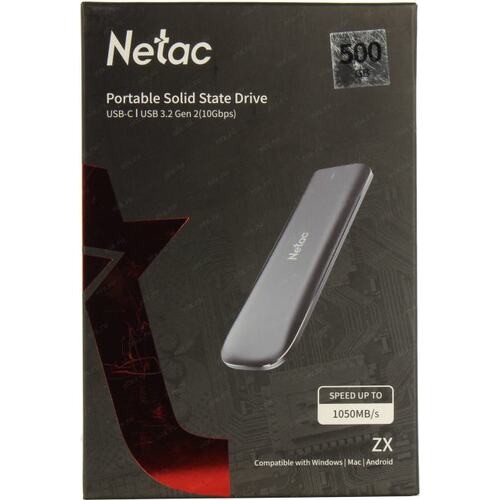 Внешний SSD NETAC 500 Gb ZX NT01ZX-500G-32BK