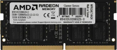Оперативная память 32 Gb 3200 MHz AMD R9 GAMER SERIES (R9432G3206S2S-U)