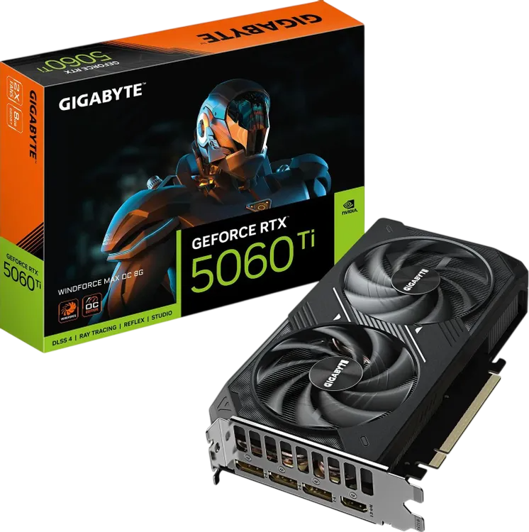 Видеокарта Gigabyte (GV-N506TWF2MAX OC-8GD) GeForce RTX 5060 Ti 8GB WINDFORCE MAX OC