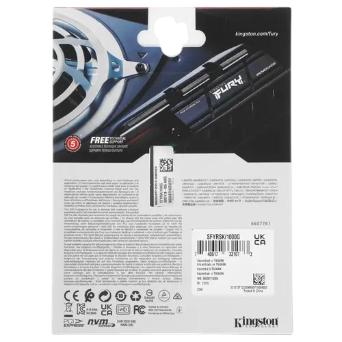 Твердотельный накопитель Kingston 1000 Gb FURY RENEGADE (SFYRSK/1000G)