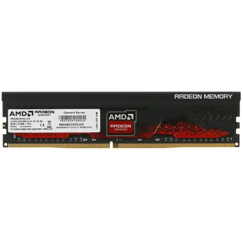Оперативная память 8 Gb 3000 MHz AMD R9 GAMERS SERIES Black (R9S48G3000U2S)