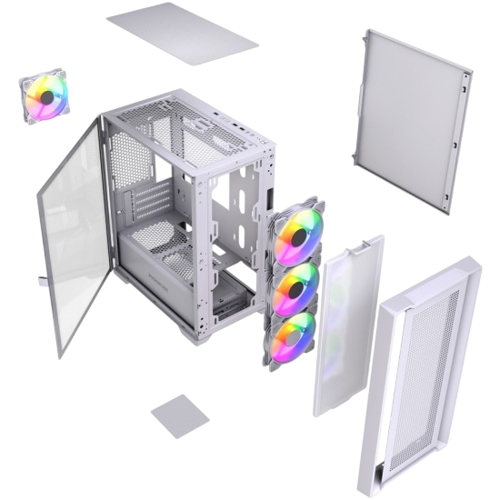 Компьютерный корпус Powercase ALISIO Micro X4W V2 LE ARGB White (CAMCXW-A4-LE)