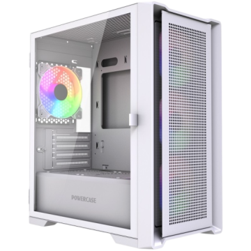 Компьютерный корпус Powercase ALISIO Micro X4W V2 LE ARGB White (CAMCXW-A4-LE)