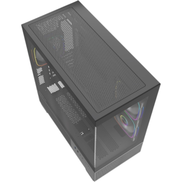 Компьютерный корпус Powercase Vision Micro S3B TG ARGB Black (CVMMSB-A3)