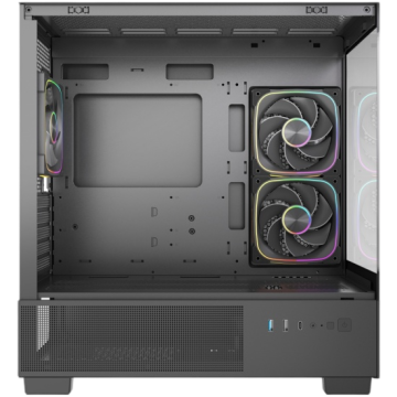 Компьютерный корпус Powercase Vision Micro S3B TG ARGB Black (CVMMSB-A3)