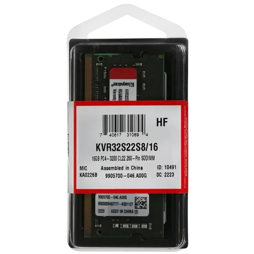 Оперативная память 16 Gb 3200 MHz Kingston (KVR32S22S8/16)