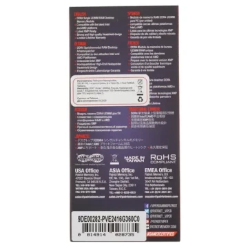 Оперативная память 16 Gb 3600 MHz PATRIOT VIPER ELITE II Red (PVE2416G360C0)
