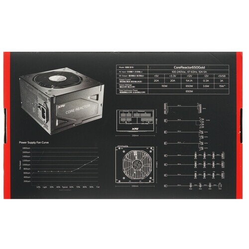 Блок питания ADATA XPG 650W CORE REACTOR (COREREACTOR650G-BKCEU)
