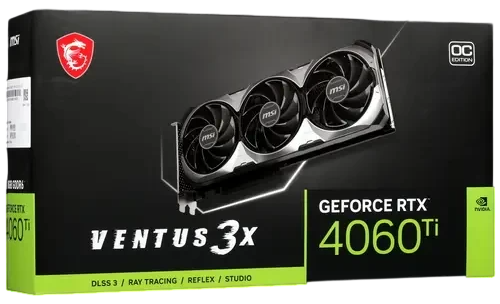 Видеокарта MSI (RTX 4060 Ti VENTUS 3X E 8G OC) GeForce RTX 4060 Ti 8GB 3X E OC