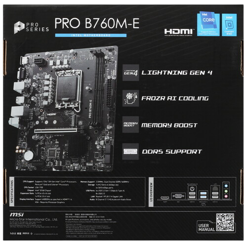 Материнская плата MSI PRO B760M-E