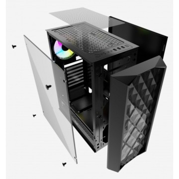Компьютерный корпус Powercase DIAMOND Mesh LED Black ATX CMDM-L1