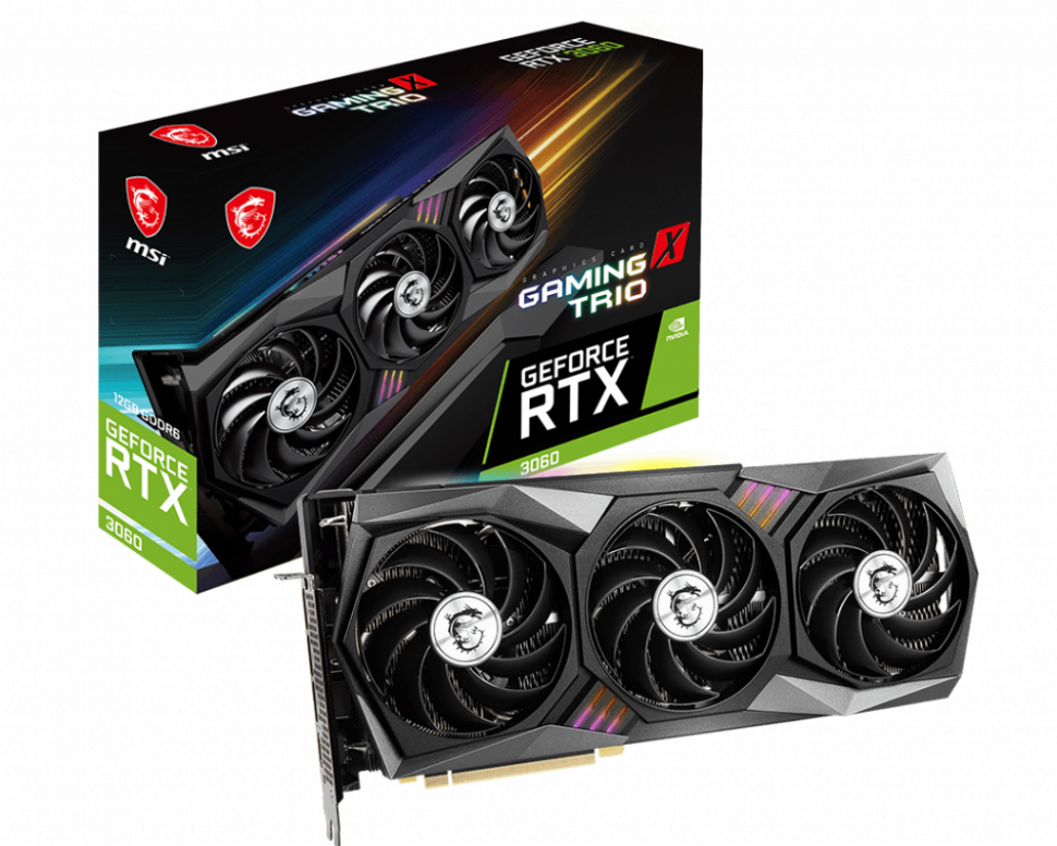 Видеокарта MSI (RTX 3060 GAMING X TRIO 12G) GeForce RTX 3060 12GB GAMING X TRIO