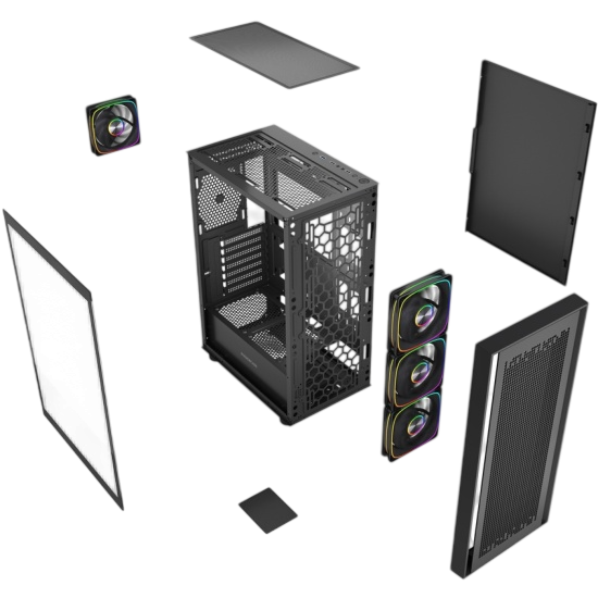 Компьютерный корпус Powercase ByteFlow V2 TG ARGB Black (CBFB-A4-V2)
