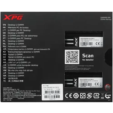 Оперативная память 16 Gb 3600 MHz ADATA XPG KIT2 (AX4U36008G18I-DB10)