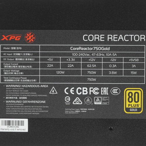 Блок питания ADATA XPG 750W CORE REACTOR (COREREACTOR750G-BKCEU)