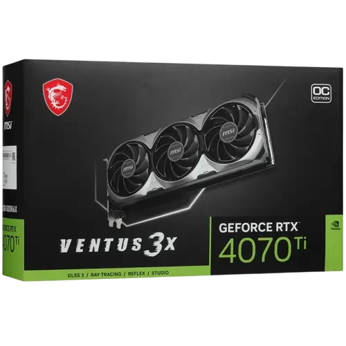 Видеокарта MSI (RTX 4070 Ti VENTUS 3X E1 12G OC) GeForce RTX 4070 Ti 12GB VENTUS 3X E1 OC 