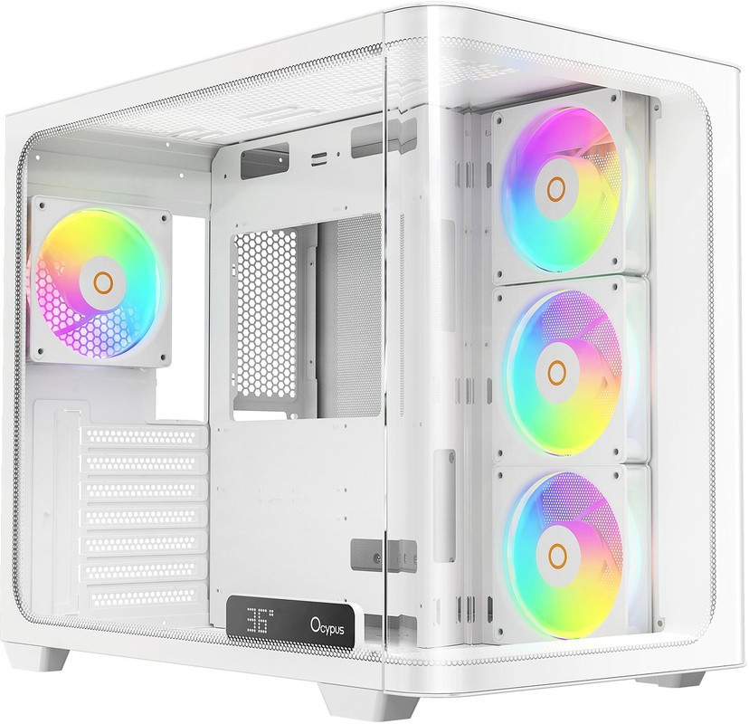 Компьютерный корпус Ocypus Iota C70 WH Curve Glass ARGB Digital TG White (Iota-C70-WHD400CD-GL)
