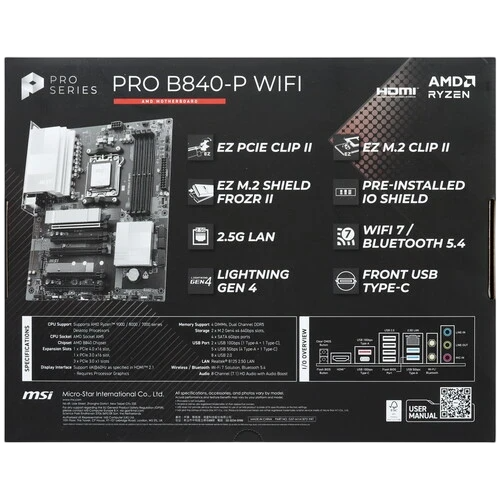 Материнская плата MSI PRO B840-P WIFI