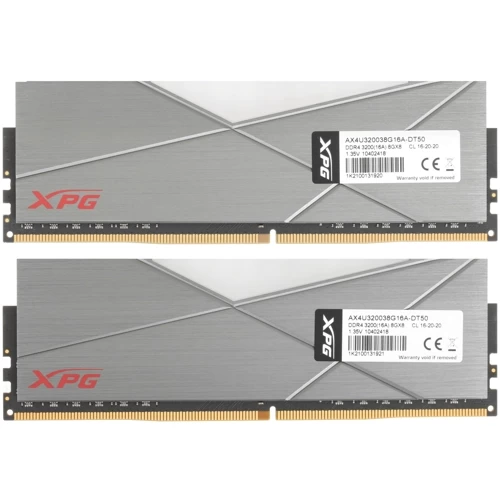 Оперативная память 16 Gb 3200 MHz ADATA XPG SPECTRIX D50 Grey RGB (AX4U320038G16A-DT50)