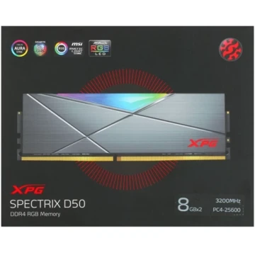Оперативная память 16 Gb 3200 MHz ADATA XPG SPECTRIX D50 Grey RGB (AX4U320038G16A-DT50)