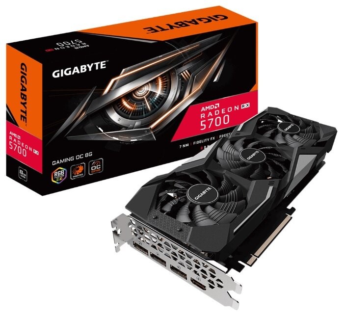 Видеокарта GIGABYTE (GV-R57GAMING OC-8GD) AMD ATI Radeon RX 5700 1565MHz PCI-E 4.0 8192MB 14000MHz 256 bit 3xDisplayPort HDMI HDCP GAMING OC