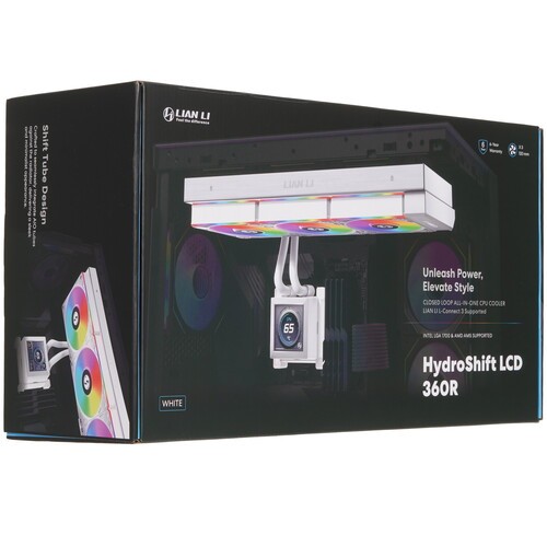 Система жидкостного охлаждения для процессора Lian Li HydroShift LCD 360R ARGB White (G89.GHSLCD36RW.R0)