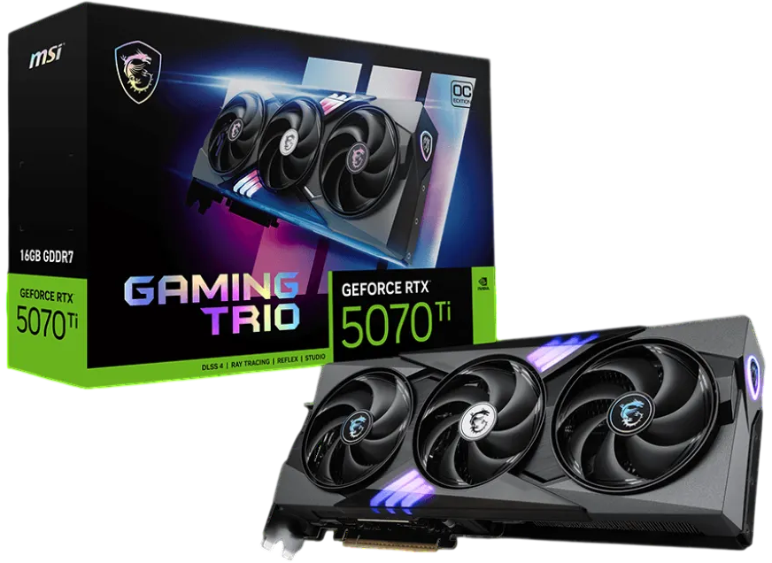 Видеокарта MSI (G507T-16GTC) GeForce RTX 5070 Ti 16G GAMING TRIO OC