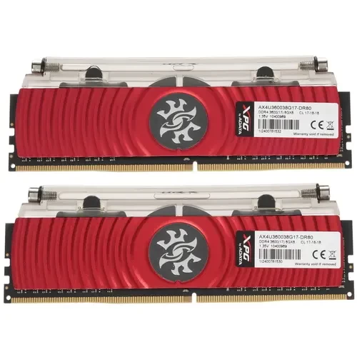 Оперативная память 16 Gb 3600 MHz ADATA XPG D80 Red (AX4U360038G17-DR80)