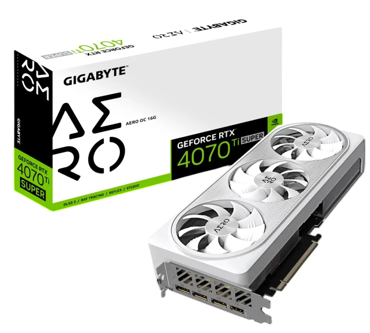 Видеокарта Gigabyte (GV-N407TSAERO OC-16GD) GeForce RTX 4070 Ti SUPER 16GB AERO OC
