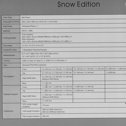 Компьютерный корпус Thermaltake VIEW 300 MX ARGB Snow CA-1P6-00M6WN-00