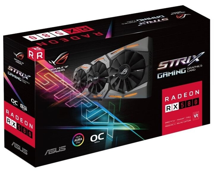 Видеокарта ASUS (ROG-STRIX-RX580-O8G-GAMING) AMD Radeon RX 580 8GB ROG STRIX GAMING OC