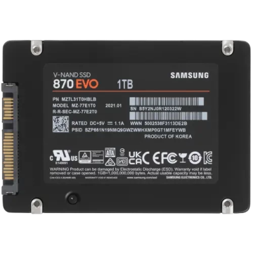 Твердотельный накопитель Samsung 1000 Gb 870 EVO (MZ-77E1T0B/AM)